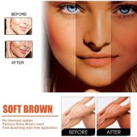 Crema de bronceado para cara y cuerpo, bronceador de larga duración, bronceador para la piel, protección solar, loción autobronceadora Natural nutritiva - details 5