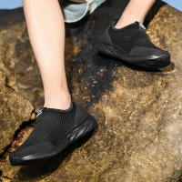 Flyknit-zapatillas de correr para mujer, calzado deportivo ligero, transpirable, suave, color negro - details 4