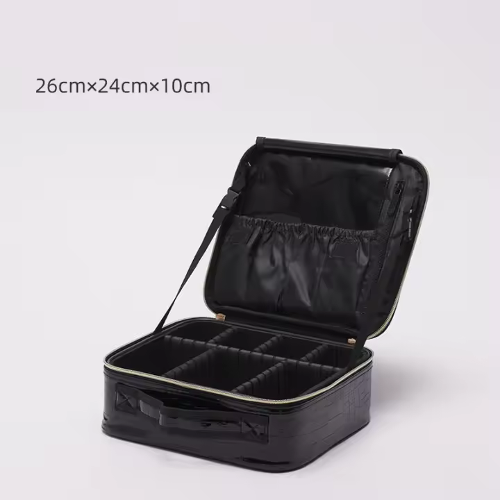 Bolsa de cosméticos impermeable con patrón de cocodrilo Pu para mujer, gran capacidad, partición ajustable, estuche de maquillaje para tatuaje de viaje, nuevo - 1