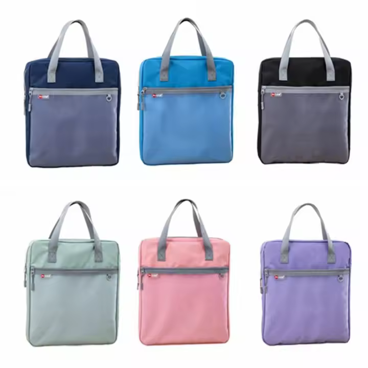 Portable Book Storage Bag Handheld Waterproof Art Storage Bag Large Capacity Zipper Document Storage Bag Office Supplies - 1