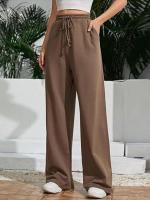 Pantalones de Manga Ancha de Alta Cintura para Mujer Primavera Otoño Pantalones Sueltos de Calidad con Cordón - details 23