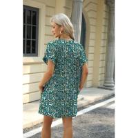 BUNO-2025 Camiseta holgada de manga corta para mujer, vestidos estampados con bolsillos y cuello redondo - details 70