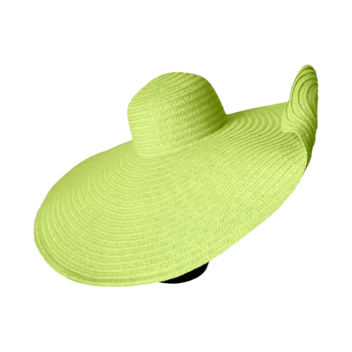 Sombrero de Playa de Paja con Borla Súper Grande Sombrero de Sol para Mujer de Color Sólido - 1