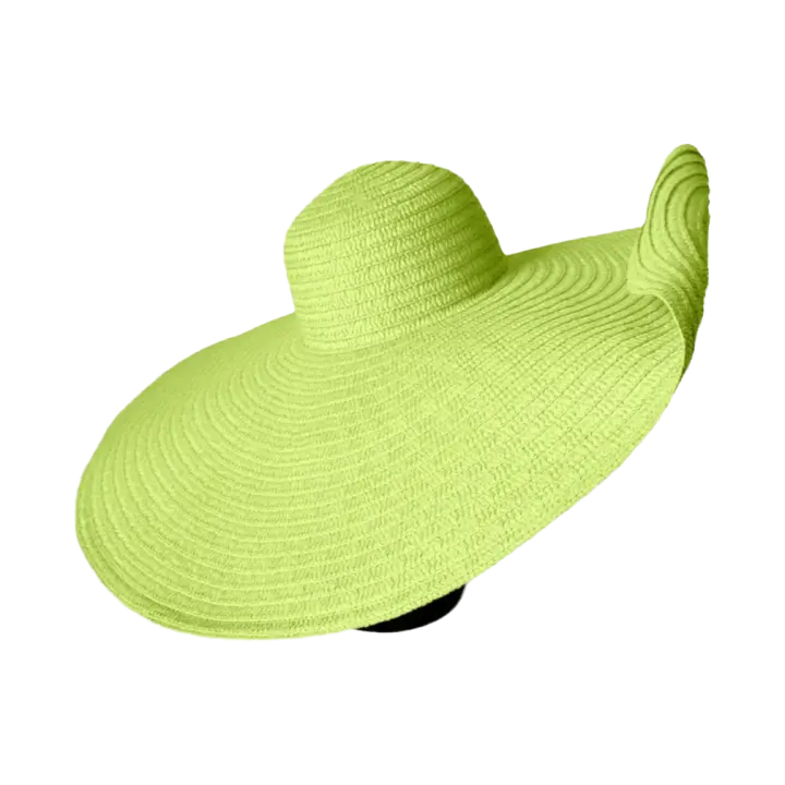 Sombrero de Playa de Paja con Borla Súper Grande Sombrero de Sol para Mujer de Color Sólido - 1