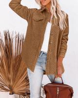 Chaqueta casual ligera con diamantes de color sólido Chaqueta Top de manga larga - details 15