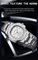 Reloj de hombre resistente al agua de cuarzo con calendario luminoso y correa de acero inoxidable - details 18