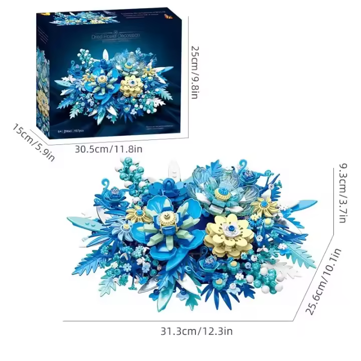Kit de Bloques de Construcción de Flor Eterna de Fantasía 917PCS Ladrillos Creativos para Adultos y Niños Decoración de Escritorio Juguetes STEM - 1