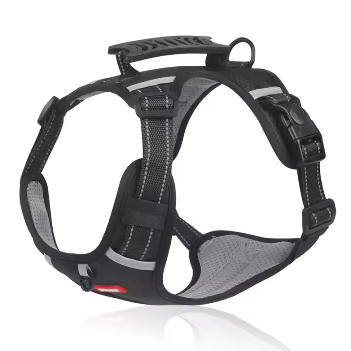 Arnés ajustable sin tirones para perros y gatos, acolchado suave con asa de control, fácil de evitar el - 1