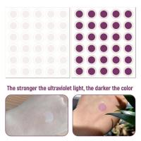 Pegatina de protección solar UV, 120 unidades, puntos de protección solar, pegatinas UV, autoadhesivas transparentes, parches soleados de detección UV para mujeres y hombres - details 7