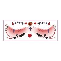 Tatuaje facial desechable para Halloween, pegatinas temporales impermeables de larga acción para mejillas, pegatinas transparentes de cara de murciélago aterrador para niños - details 10