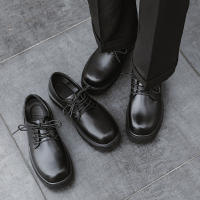 Zapatos casuales de cuero para hombre con punta redonda y talla grande, con aumento de 5,5 cm. - details 14
