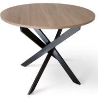 Mesa de comedor redonda |   Madera de Roble con Patas Cruzadas Blancas |   90 x 75 cm. - details 3