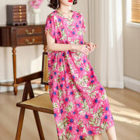 Elegante Vestido de Verano 2024 Estilo Vintage Suelto para Mujeres Cuello en V Casual - details 16