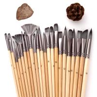 Pinceles de Pintura para Artistas con 24 Piezas Set de Arte Portátil para Principiantes en Acuarela Acrílica y Óleo Pintura de Cuerpo y Rostro con Bolsa de Roll-up - details 3
