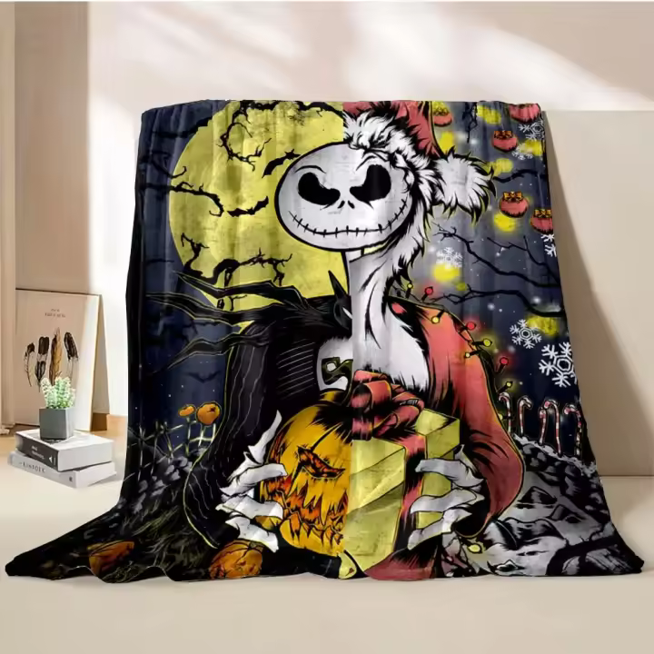 Manta de pesadilla antes de Navidad, superhéroe, cálida, suave y esponjosa, manta para sofá cama para niños y adultos, manta de viaje, regalo - 1