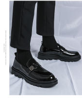Zapatos de cuero casuales brillantes que aumentan la altura de los hombres Versión coreana de zapatos de cuero pequeños de moda - details 11