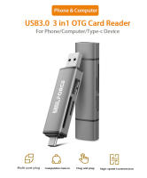 Adaptador de Tarjeta de Memoria USB 3.0 4 en 1 con Acceso Paralelo a 4 Ranuras 5Gbps Escritura Lectura Mslforce Compact Flash Tarjeta SD TF CF MS 5Gbps - details 8