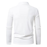 Polo de manga larga para hombre, camisas de Color sólido, moda de Cachemira, nuevos Polos de negocios sociales, otoño - details 3