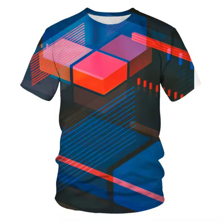2025 Camisetas de Manga Corta y Larga para Hombre 3D Moda Popular Elemento Ropa para Impresión Color Belleza Ropa - 1