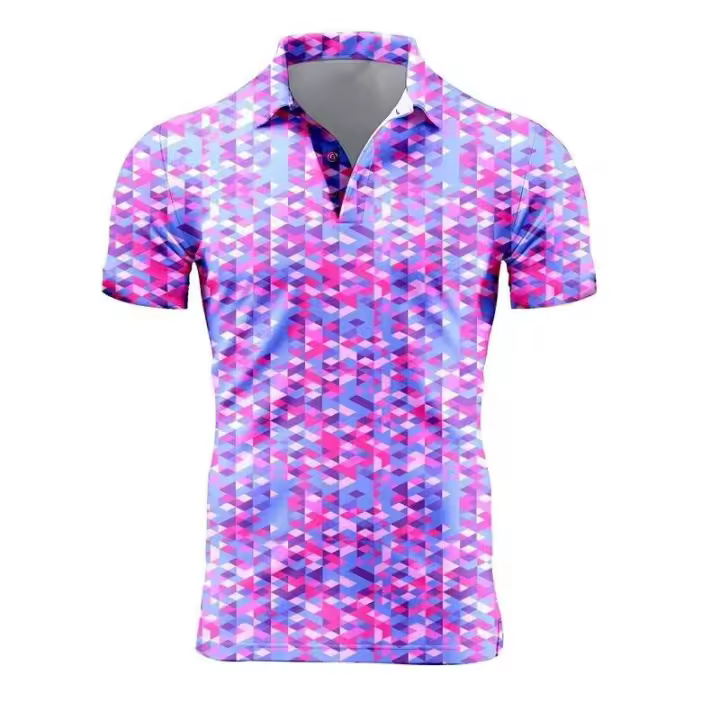 Camiseta retro de manga corta con solapa para hombre, estampado 3D Res, informal, oversize, verano - 1