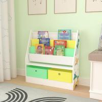 Estantería para Niños con Diseño de Unicornio Organizador de Libros con 3 Estantes y 2 Cajones Plegables 74 x 71 x 23 cm Blanco/Morado/Rosa - details 13