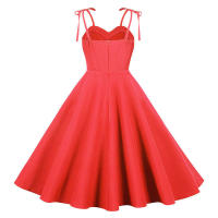 Vestido de fiesta midi sin tirantes de verano para mujer, liso, ajustado, línea A - details 26