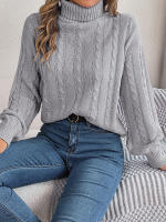 Suéter de punto de cuello alto para mujer, jersey de manga larga, Tops de moda, blusa de punto, novedad de otoño e invierno, 2023 - details 7