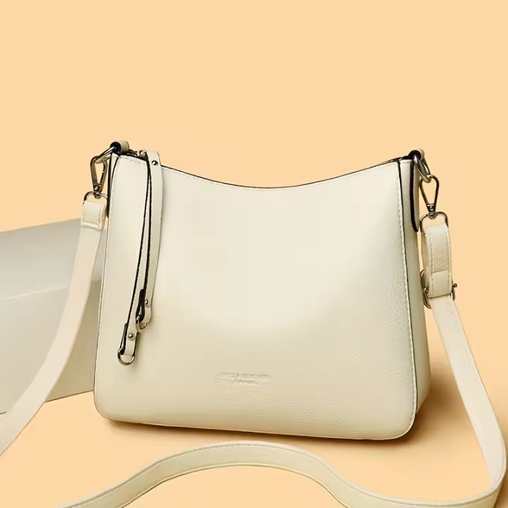 Bolso de Tote de Cuero Sintético Suave Diseño Elegante Minimalista Cinturón Ajustable Desmontable - 1