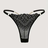 Ropa interior erótica sexy transparente para mujer, Tanga Ense de cintura alta, ropa interior hueca - details 5