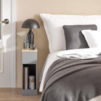 Auxiliares para Salón Mesilla de Noche Estrecha para Dormitorio con 1 Cajón y 1 Compartimento Abierto Blanco y Madera 20 x 35 x 60 cm FBT111-WNx2 ES - details 64