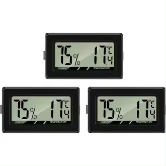 Mini termómetro digital LCD, higrómetro, probador de temperatura y humedad, termómetro portátil, termohigrómetro indicador para humidores de cocina de oficina, incubadoras de reptiles (3 piezas) - 1