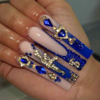 Wearable uñas broca flash broca flash uñas uñas piezas de uñas acabadas tubo de agua larga uñas cuadradas uñas falsas - details 0