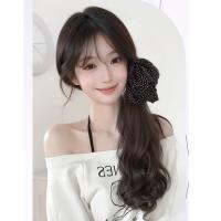 Cola de Caballo baja, lazos negros, extensión de cabello con nudo, postizo, cola de caballo larga y rizada, peluca de cola de caballo con Clip de garra suave Natural para uso diario - details 10