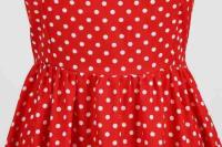 X Vestido acampanado con estampado de lunares y manga cuadrada elegante de verano para mujer - details 6