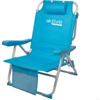 playa plegable y reclinable 5 posiciones, Silla portátil plegable 55x67,5x86cm, Incluye cojín, 1 bolsillo, 1 bolsa con cremallera y topes antivuelco, Sillas de playa - details 38
