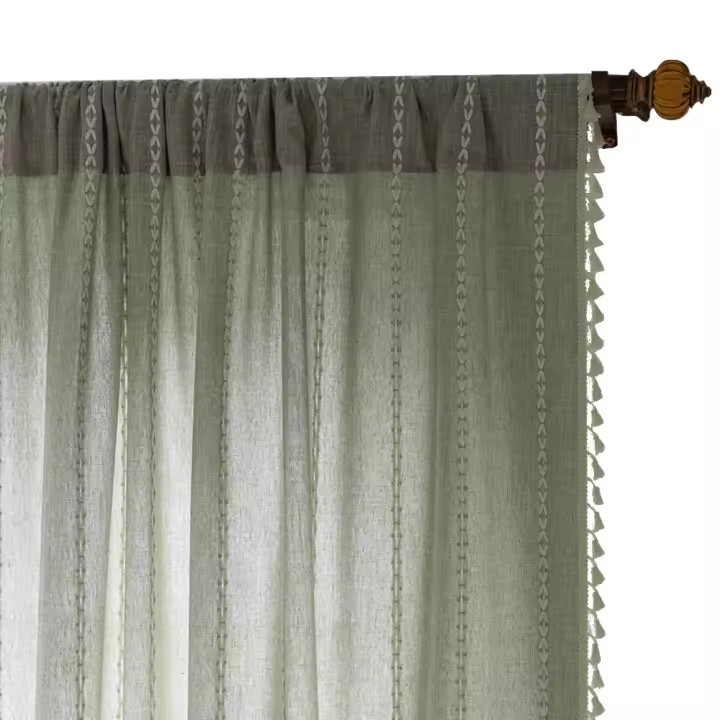 Cortinas con rayas estampadas y bolsas para áreas de dormir, cortinas flotantes para casas de niños - 1