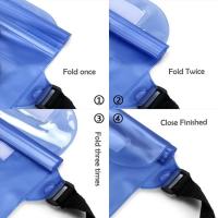 Bolsa gruesa impermeable para teléfono, bolsa impermeable de cintura plegable transparente, bolsa de almacenamiento suave subacuática para natación, deportes al aire libre - details 4