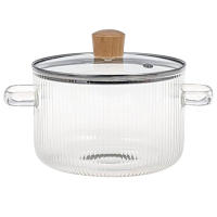 Olla de cocina de borosilicato para el hogar, olla de sopa de estofado de alta temperatura para usar en llamas abiertas y estufas de Gas - details 7