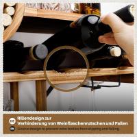 Estante de Vino en la Pared, Almacenar Botellas, Estante de exhibición de Vidrio de Vino y Botella de Vino Montado, Ideal para Botellas de Vino, champán, estantería - details 4