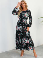 Vestido largo playero de verano para mujer, casual, elegante, de manga larga y corte en A. - details 19