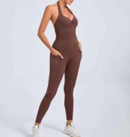 Monos de Yoga sin Costuras Ropa Deportiva Ajustada para Mujeres Leggings de Gimnasio con Bolsillo sin Espalda - details 24