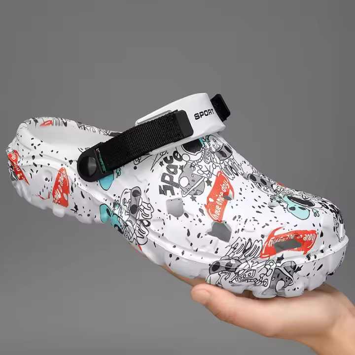 Zuecos de verano para hombre, sandalias de plataforma EVA, pantuflas casuales, tallas grandes 46 47, zapatos planos de moda unisex para la playa - 1