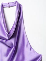 Mono de Verano para Mujer OUWU Elegante sin Mangas con Cuello Halter de Seda y Satén - details 5