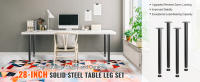 SucceBuy Patas de escritorio ajustables de 711,2 mm, patas de muebles de mesa de acero resistente, juego de 4 para bricolaje, capacidad de carga de 544,3 kg, fácil instalación con copas ajustables para pies, negro - details 0
