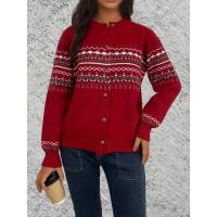 Punto para mujer cuello redondo manga larga suelta casual t - details 6