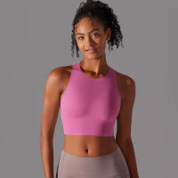 Sujetador de Yoga sin costuras para mujer, chaleco de Yoga Sexy, Sujetador deportivo de alto impacto para entrenamiento, Tops deportivos sin mangas para gimnasio - details 2