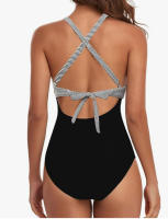 Nueva bolsa suave de una pieza traje de baño bikini cruzado con tirantes en la espalda traje de baño ajustado - details 22