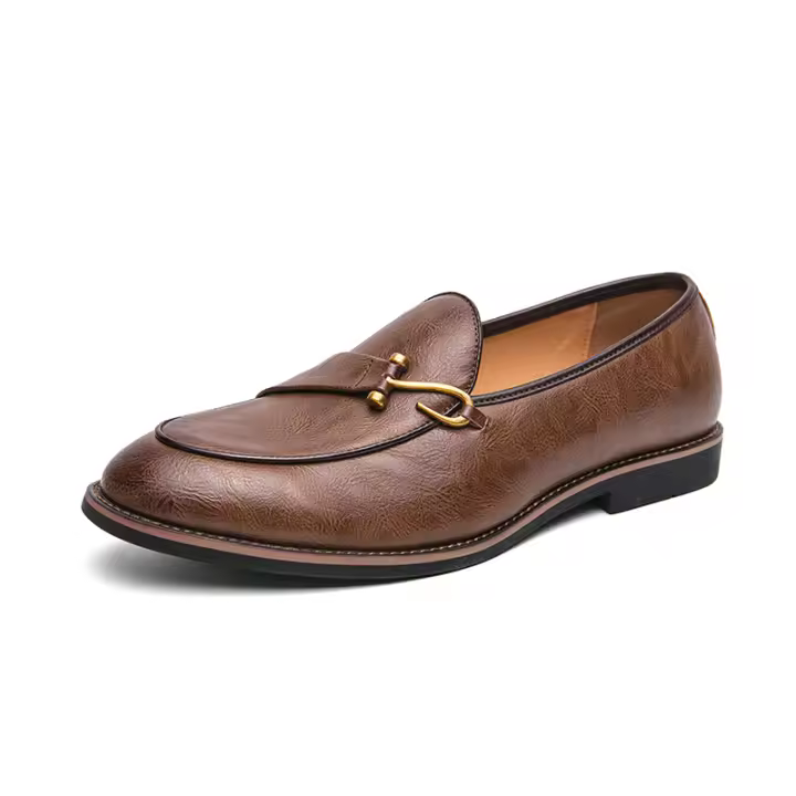 Zapatos Lefu para hombre, calzado de cuero PU, Color sólido, Simple, moda, transpirable, británico, grande, 38-46 - 1