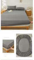 Bonenjoy-sábana ajustada de estilo a cuadros para el hogar, cubierta de cama transpirable, ropa de cama suave con banda elástica, sin funda de almohada, 1 unidad - details 11