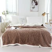 Manta de lana de cordero para las cuatro estaciones, toalla nórdica para el hogar, manta de sofá de siesta de Color sólido - details 1